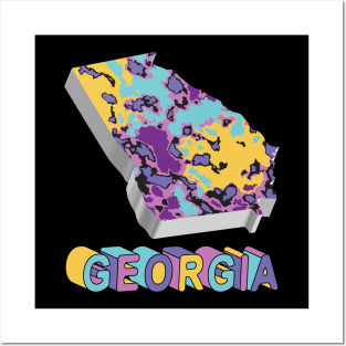 Georgia State Map Abstract Posters and Art